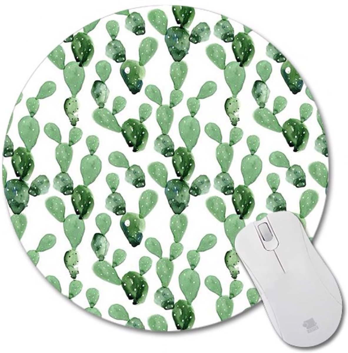 Muismat Rond Cactussen | Muismat Rubber | Mousepad 20 x 20 cm |